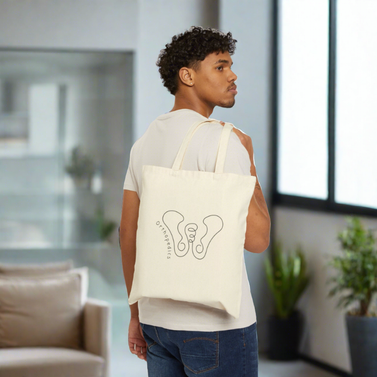 Minimalist Ortho work Tote Bag Cute gift for Orthopedics nurse team RNs orthopedic Anatomical Hip surgeons Graduation Bone doctor line art