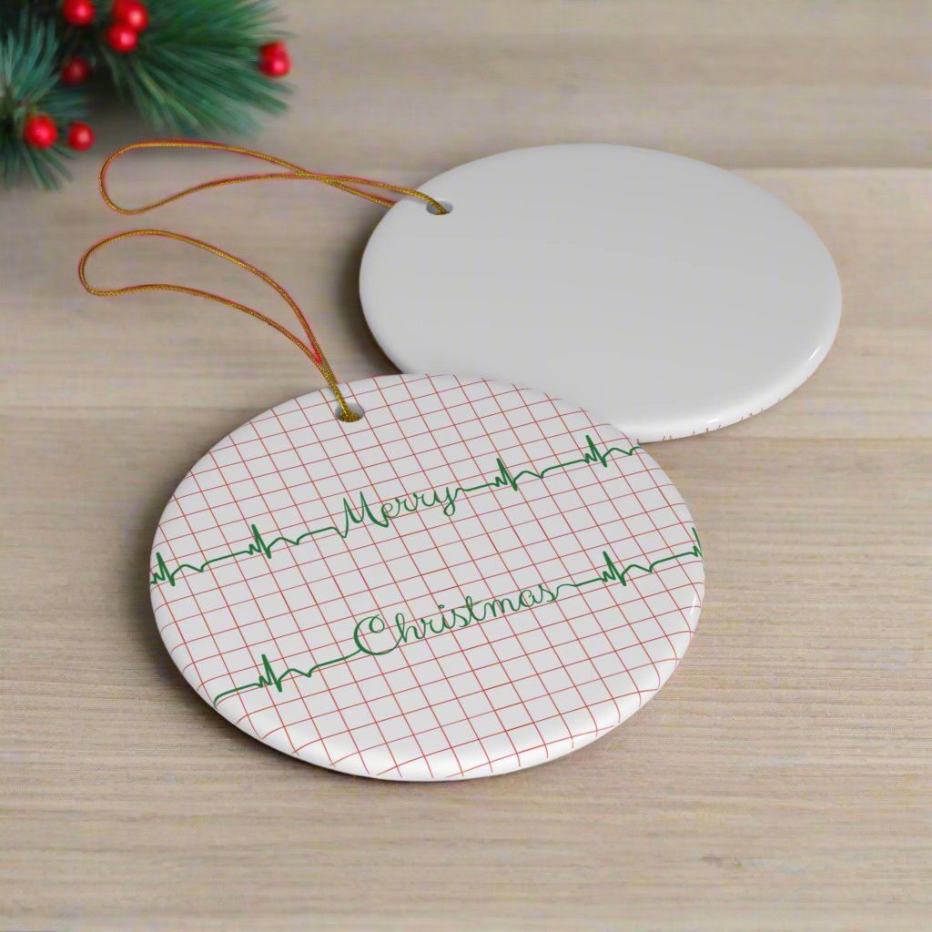 EKG Cardiology Christmas ornament, Nurse xmas gift, cardiologist doctor holiday gift, medical humor, heart surgery, Cardiac coworker gift, nurse Xmas ornament exchange