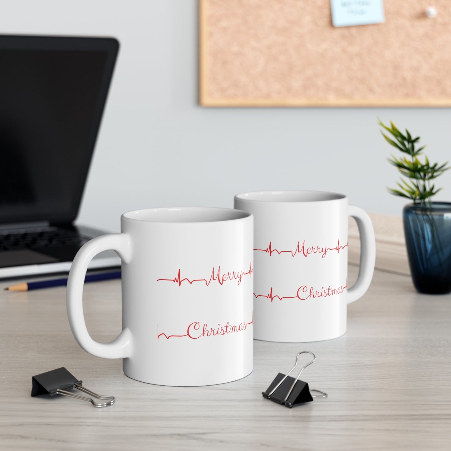 Minimalist cardiology holiday mug, EKG mug, Christmas medical mug, holiday mug, Cardiologist, Nurse xmas mug, Cardiac cath lab, Heart doctor