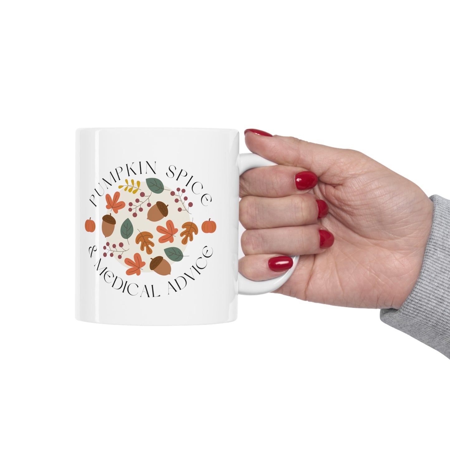 Nurse and Doctor fall holiday medical gift mug, Pumpkin spice & medical advice, resident holiday gift for surgeons, women in medicine, Autumn gift