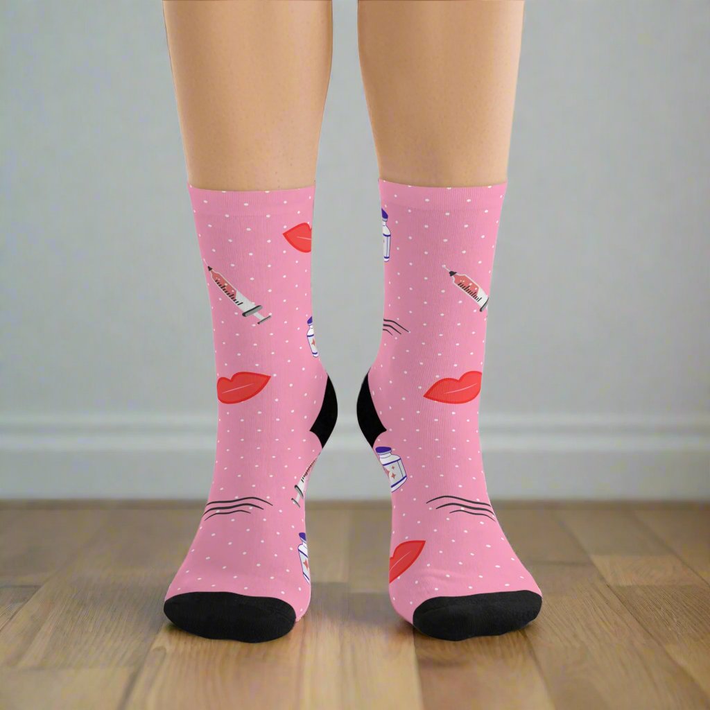 Med spa socks, aesthetic injector gift idea, botox injector, lip filler gift, plastic surgery doctor, nurse injector, beauty nurse, medical socks