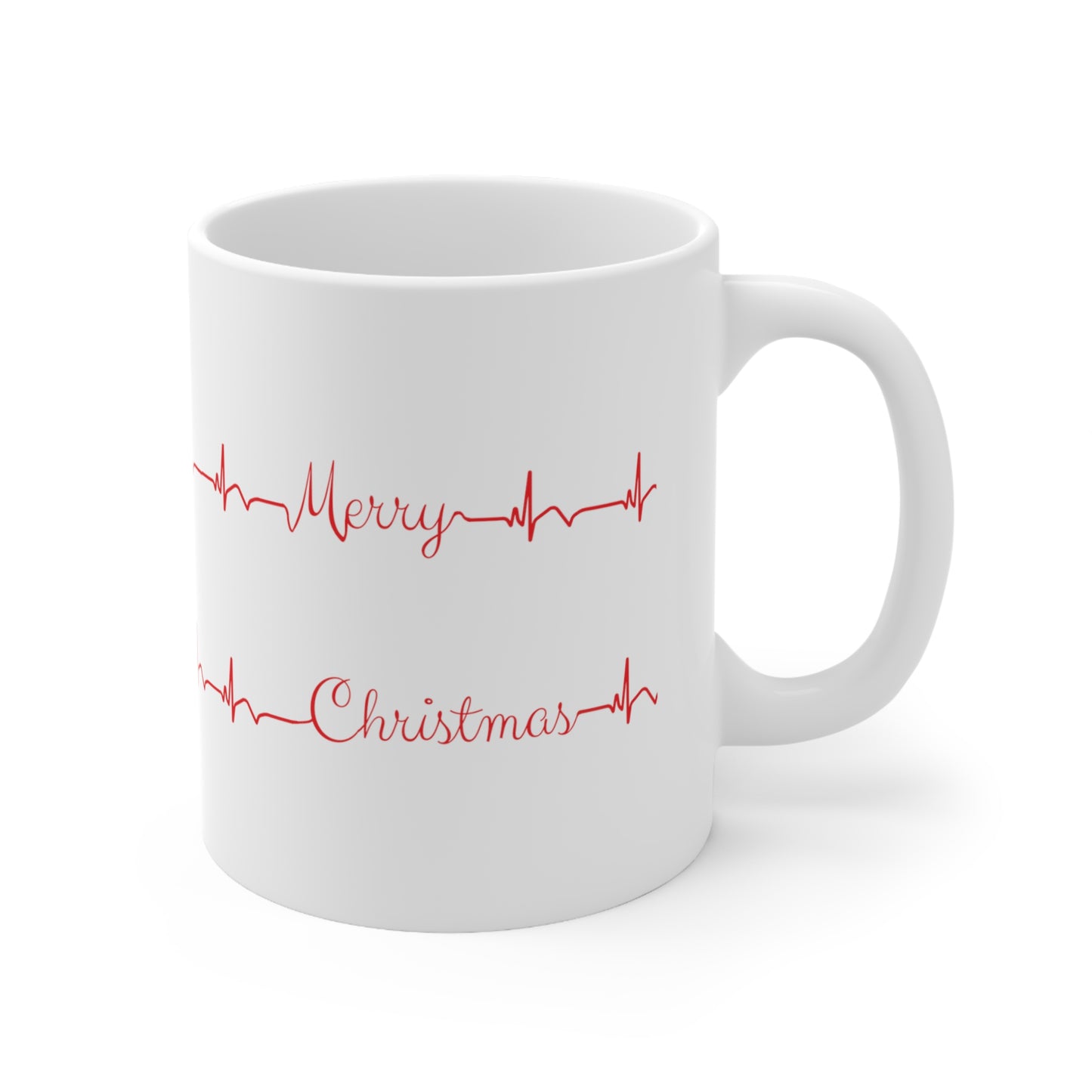 Minimalist cardiology holiday mug, EKG mug, Christmas medical mug, holiday mug, Cardiologist, Nurse xmas mug, Cardiac cath lab, Heart doctor