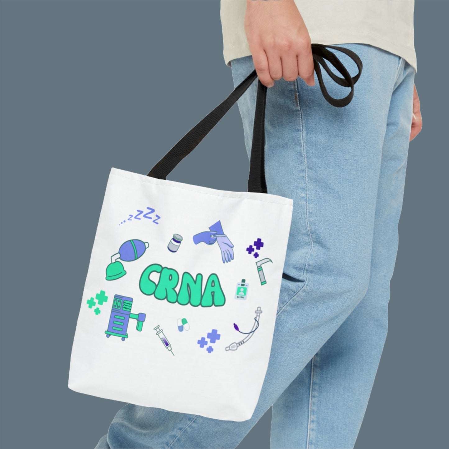 CRNA Anesthesia tote bag, CRNA, Nurse Anesthetist, Anesthesiologist, SRNA, Resident, Doctor, new CRNA student gift.