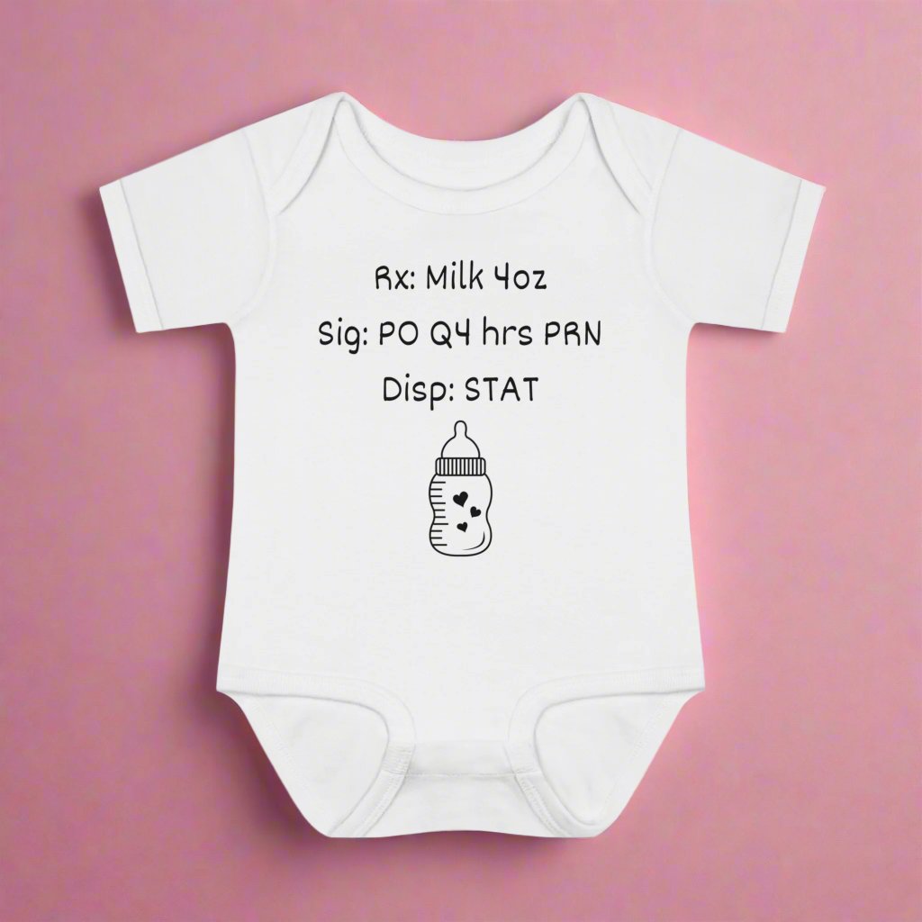 Pharmacist baby gift, Baby milk Rx bodysuit, medical baby gift, doctor baby shower, pharm tech baby, healthcare baby shower, baby gift for coworker.