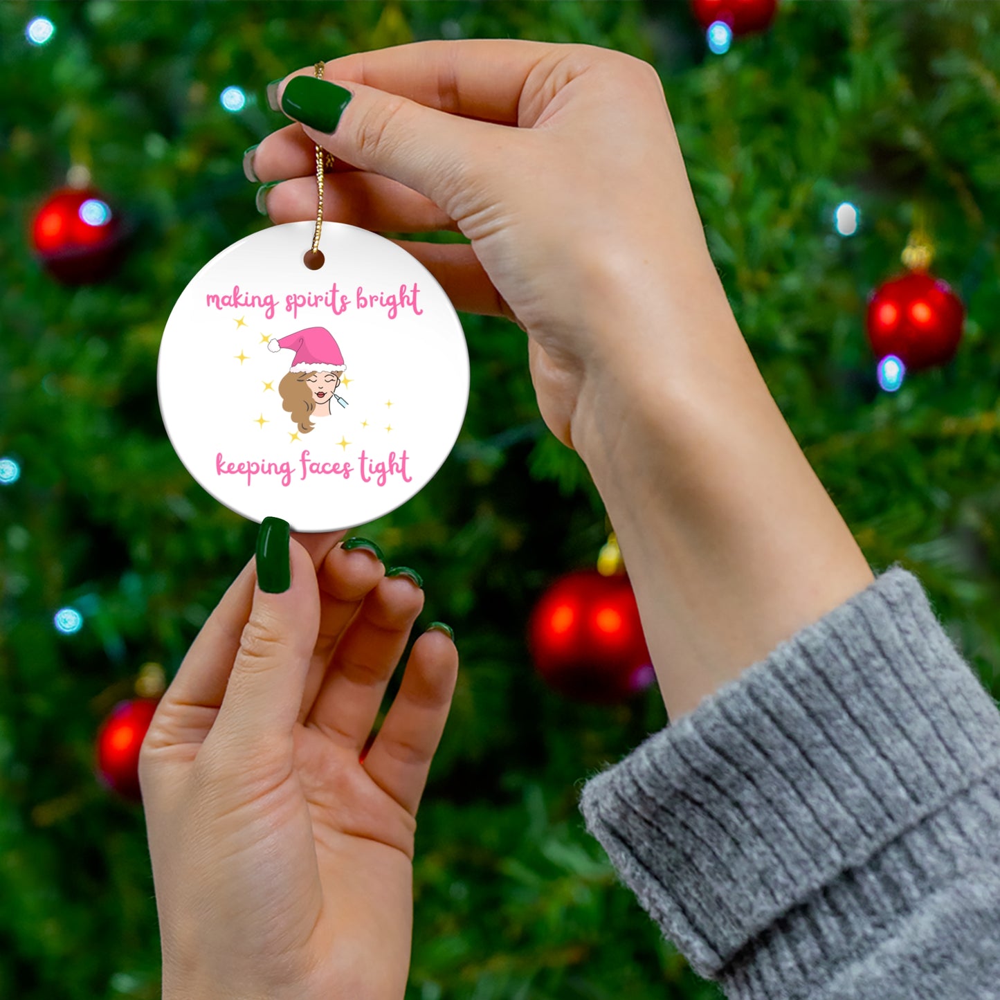 Med Spa, Medical Aesthetics Christmas ornament, Plastic Surgery ,Plastic surgeon, Facelift, Botox, Filler, holiday gift, medical humor, medical puns, doctor gift, nurse gift, Jingle bells