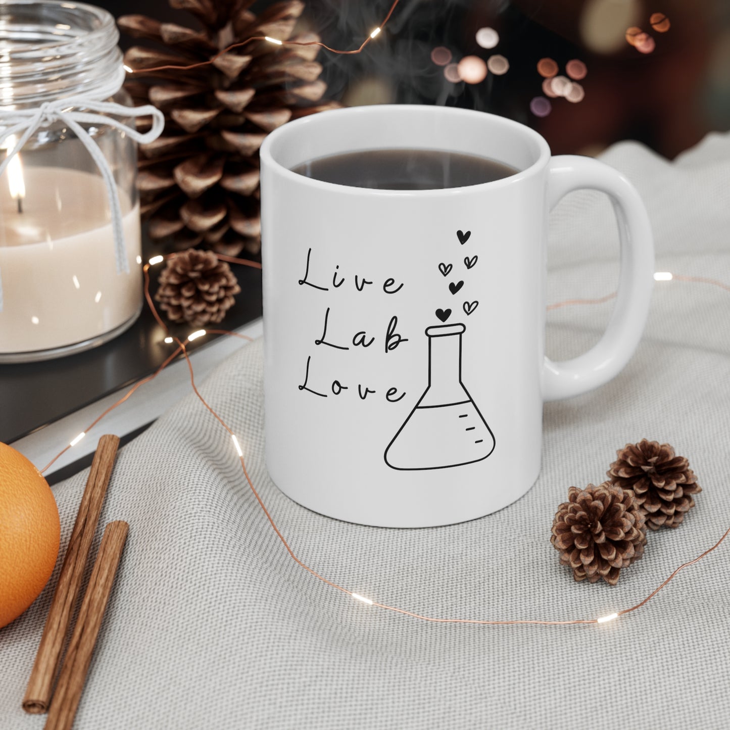 Live Lab Love mug, Lab tech gift, Research humor, Medical research, Women in chemistry, women in science, laboratory, medical humor