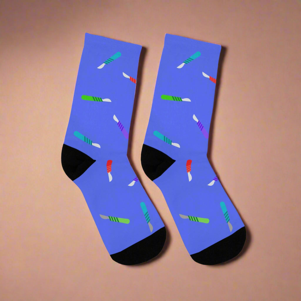 Scalpel Socks, Surgeon Gift for Doctors, Medical Student Socks, Nurse & PA Gift, Nurse Practitioner Socks, Anatomy-Themed Doctor Socks, Funny Medical Gift