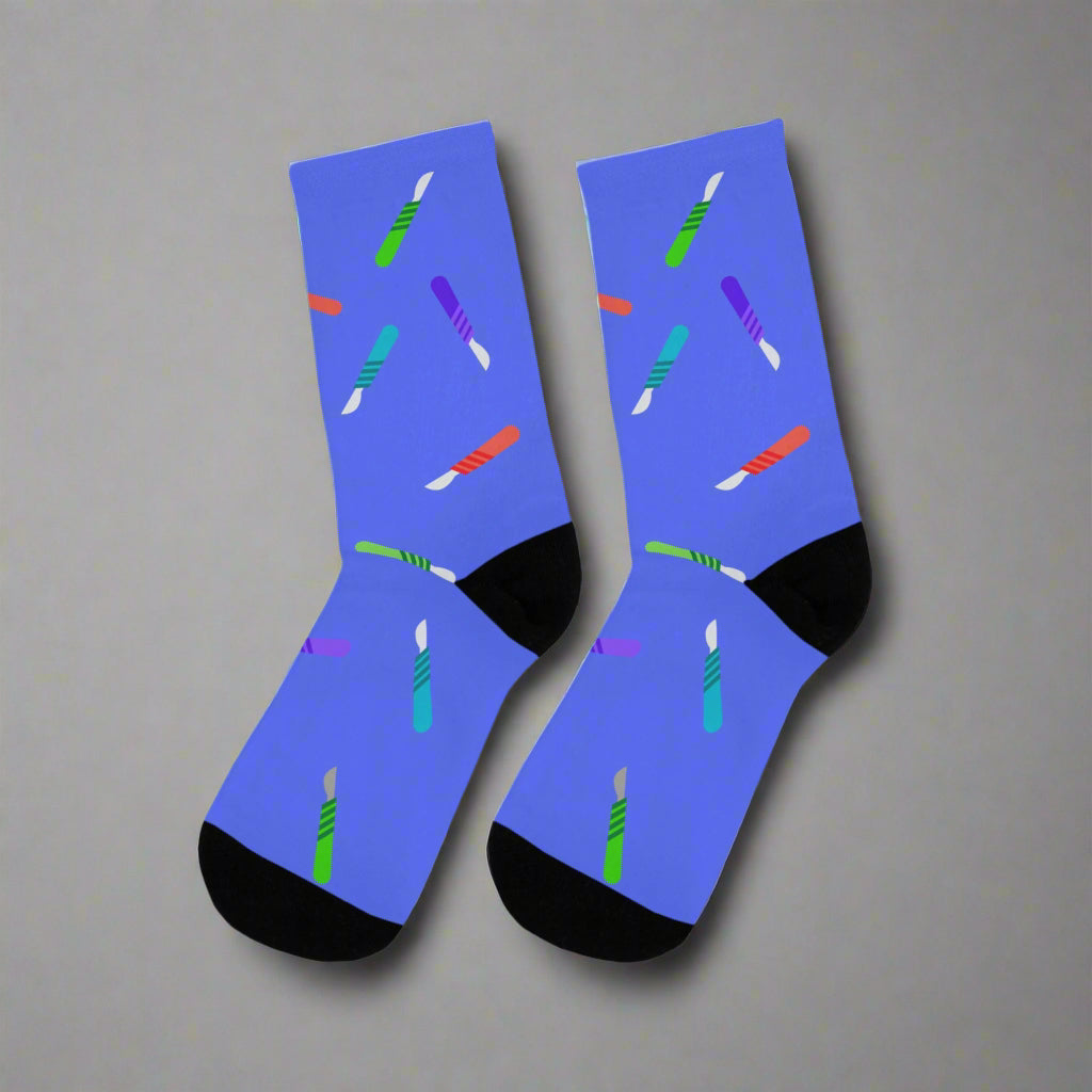 Scalpel Socks, Surgeon Gift for Doctors, Medical Student Socks, Nurse & PA Gift, Nurse Practitioner Socks, Anatomy-Themed Doctor Socks, Funny Medical Gift