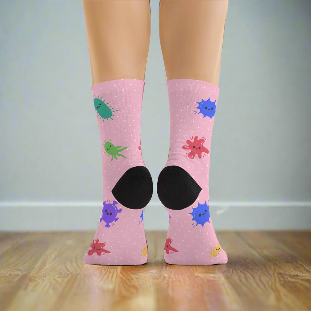 Microbiology Socks, Funny Bacteria-Themed Gift for Doctors, Medical Graduation Gift, Science Novelty Socks, Lab Technician Gift Idea, Doctor Appreciation Socks