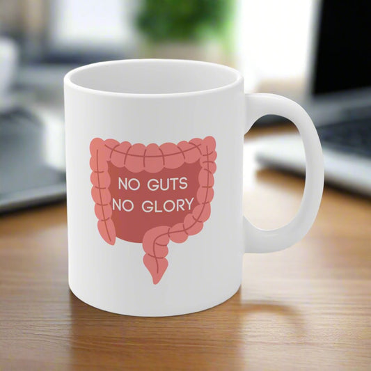 No guts no glory mug, Colorectal mug, Colon surgery, GI doctor, colorectal humor, medical humor, doctor gift, endoscopy, colonoscopy, MD gift