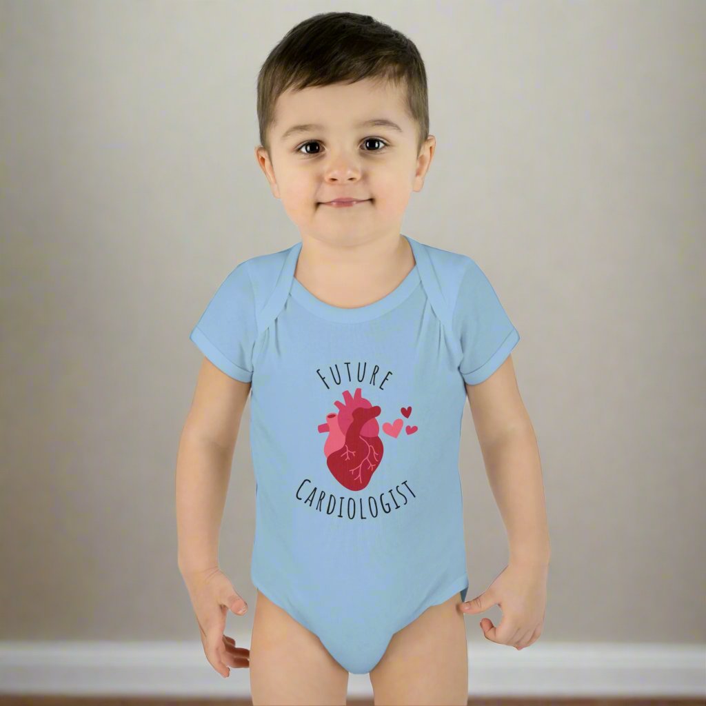 Future cardiologist baby one piece, medical baby gift, heart doctor baby shower, healthcare baby shower, baby gift for cardiology, cardiac nurse baby shower