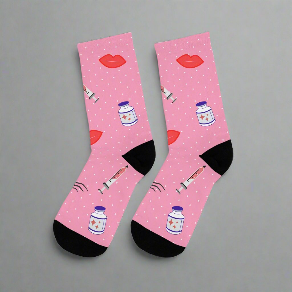 Med spa socks, aesthetic injector gift idea, botox injector, lip filler gift, plastic surgery doctor, nurse injector, beauty nurse, medical socks