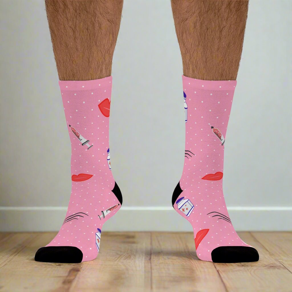 Med spa socks, aesthetic injector gift idea, botox injector, lip filler gift, plastic surgery doctor, nurse injector, beauty nurse, medical socks