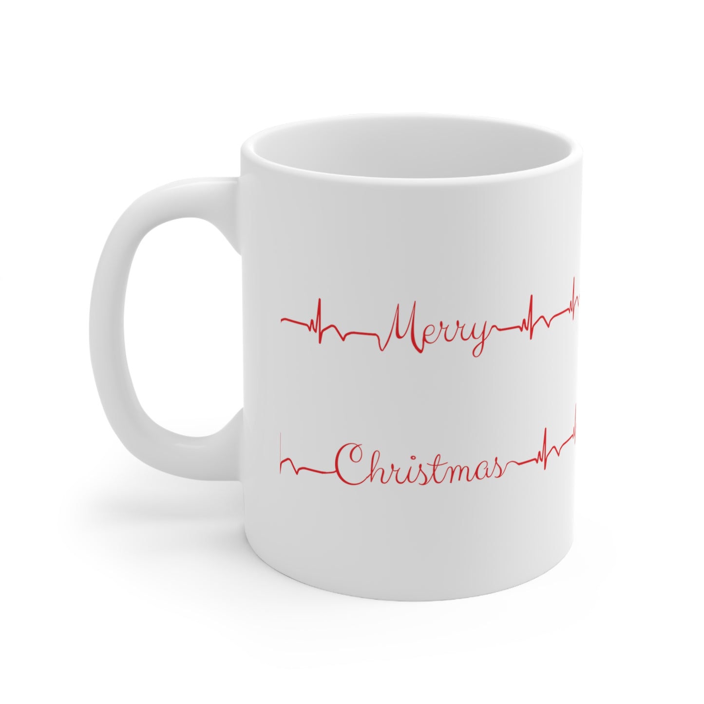 Minimalist cardiology holiday mug, EKG mug, Christmas medical mug, holiday mug, Cardiologist, Nurse xmas mug, Cardiac cath lab, Heart doctor