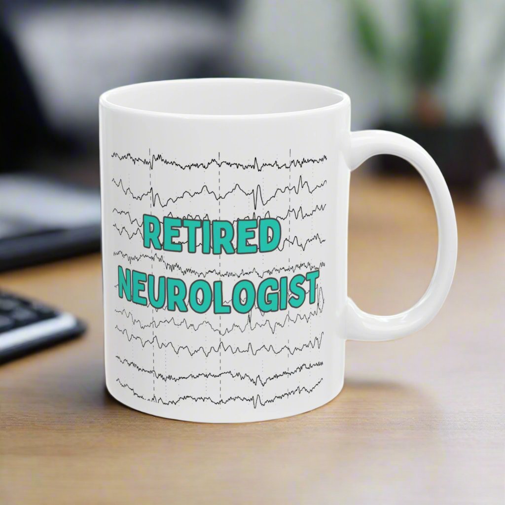 Retired Neurologist Coffee Mug, Neurology Retirement Gift, Funny Doctor Mug, Brain-Themed Gift for Neurologists, Medical Professional Farewell Present
