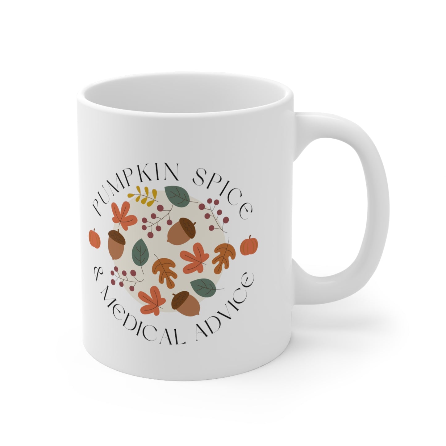 Nurse and Doctor fall holiday medical gift mug, Pumpkin spice & medical advice, resident holiday gift for surgeons, women in medicine, Autumn gift