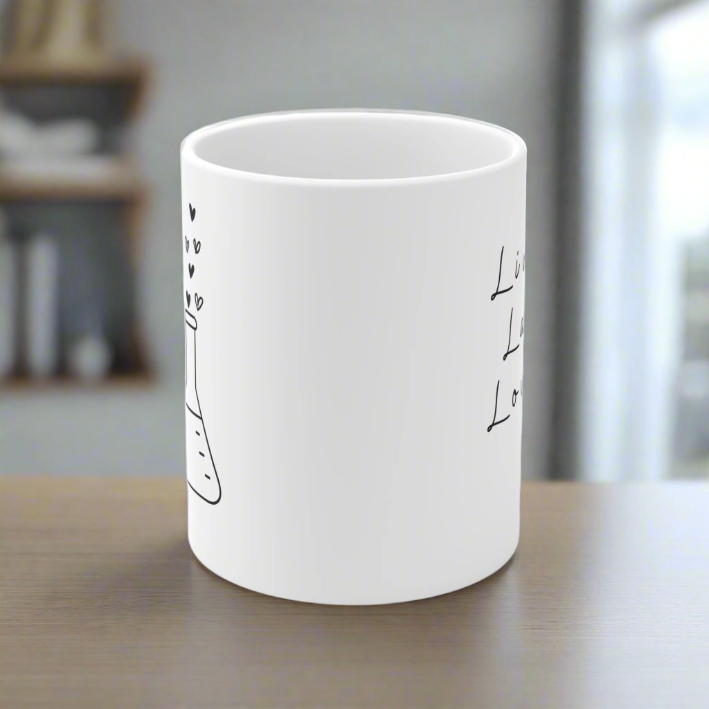 Live Lab Love mug, Lab tech gift, Research humor, Medical research, Women in chemistry, women in science, laboratory, medical humor