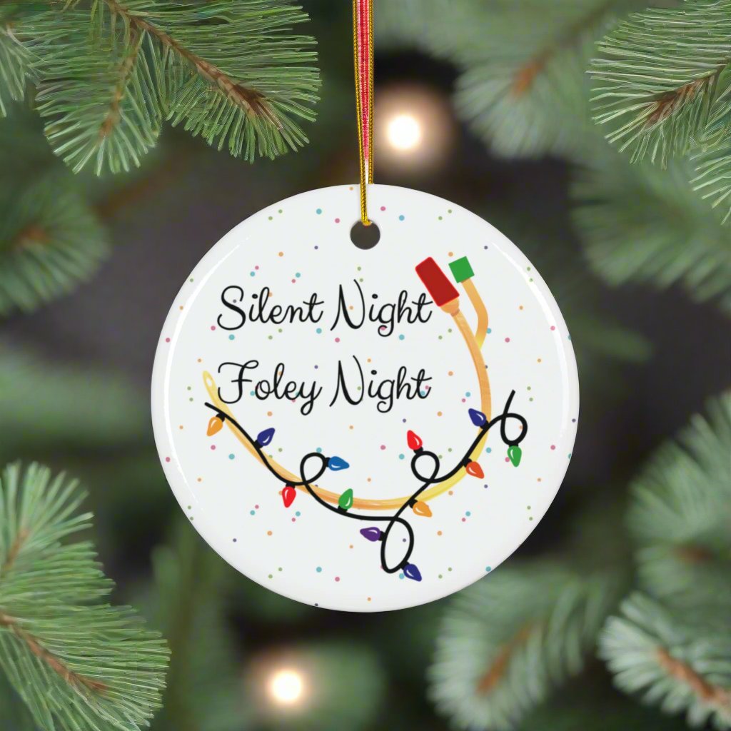 Urology Christmas ornament, foley, urologist holiday gift, urology humor, medical puns, doctor gift, nurse gift, silent night.