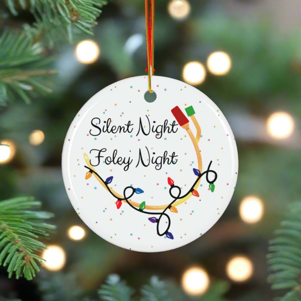Urology Christmas ornament, foley, urologist holiday gift, urology humor, medical puns, doctor gift, nurse gift, silent night.