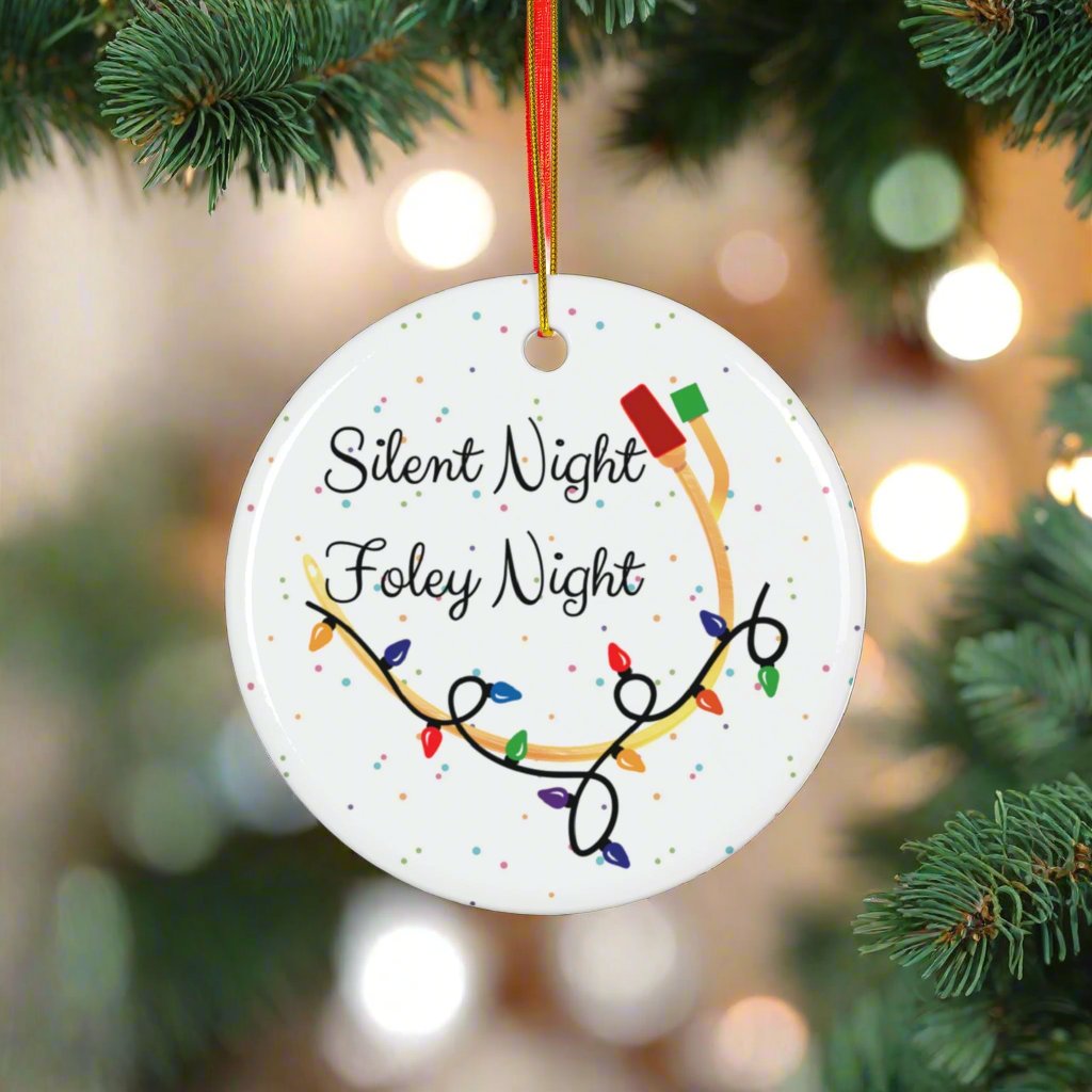 Urology Christmas ornament, foley, urologist holiday gift, urology humor, medical puns, doctor gift, nurse gift, silent night.