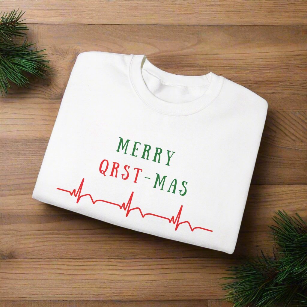 Cardiology Christmas Sweatshirt, Telemetry Nurse Holiday Gift, Cute Nurse Xmas Sweater, Cardiologist Christmas Gift, Heartbeat Print, Nursing Holiday Apparel