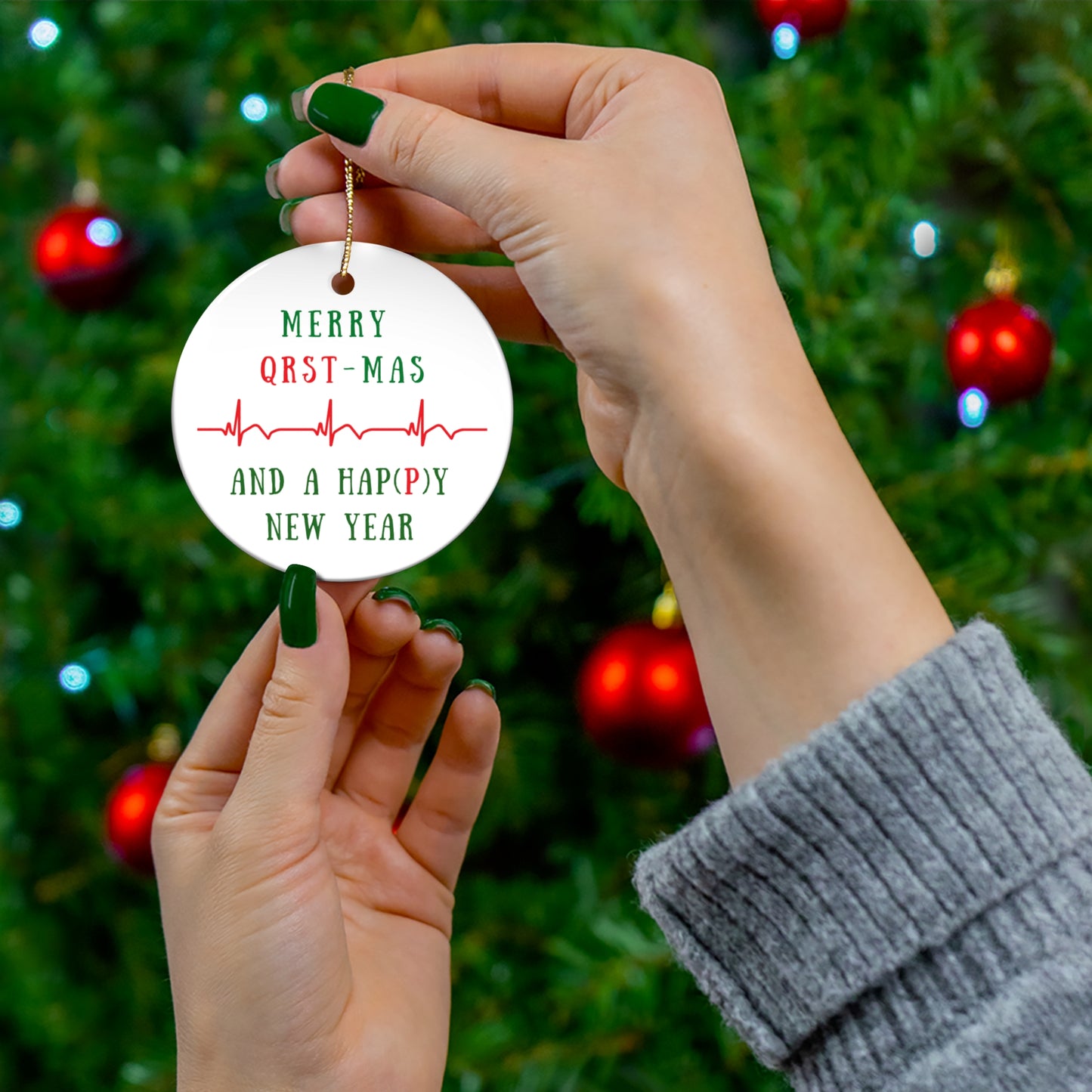 Cardiology Christmas Ornament - Nurse Xmas Gift, Cardiologist Doctor Holiday Gift, Heart Surgery Ornament, Medical Humor, Cardiac Nurse Ornament Exchange, Heart-Themed Coworker Gift