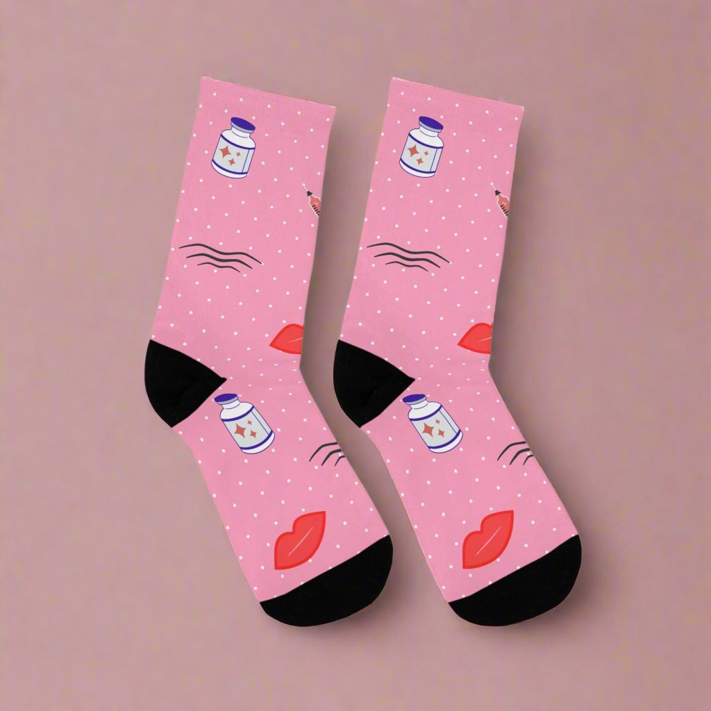 Med spa socks, aesthetic injector gift idea, botox injector, lip filler gift, plastic surgery doctor, nurse injector, beauty nurse, medical socks