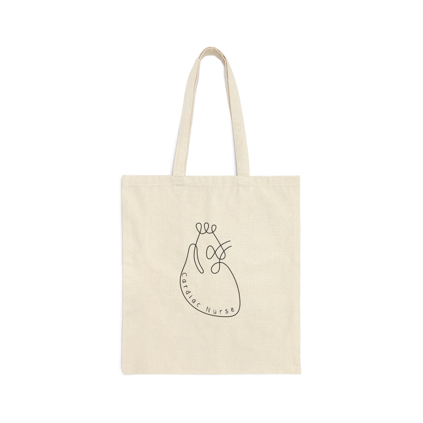 Minimalist Heart Cardiac Nurse work Tote Bag Cute Graduation gift for Cardiology team and cardiovascular RNs Anatomical Medical line art