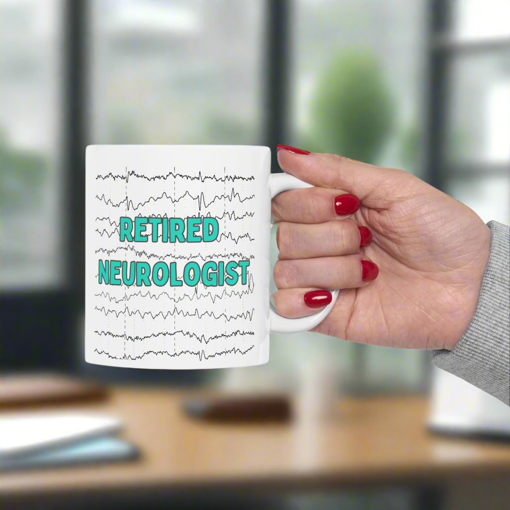 Retired Neurologist Coffee Mug, Neurology Retirement Gift, Funny Doctor Mug, Brain-Themed Gift for Neurologists, Medical Professional Farewell Present