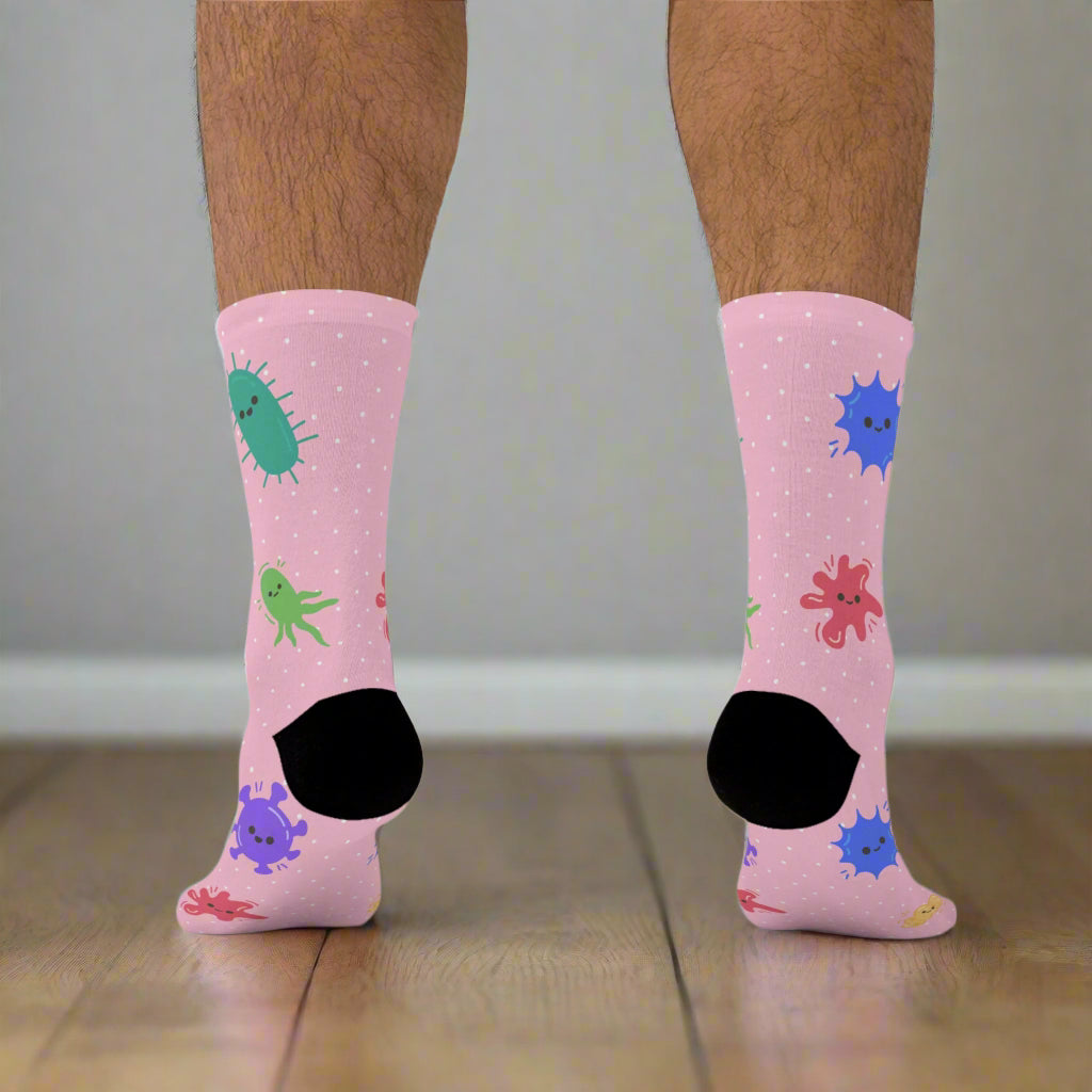Microbiology Socks, Funny Bacteria-Themed Gift for Doctors, Medical Graduation Gift, Science Novelty Socks, Lab Technician Gift Idea, Doctor Appreciation Socks