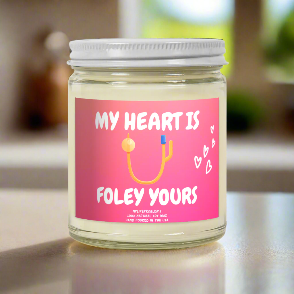 Doctor Valentine’s Day Candle, Medical Humor Gift, My Heart is Foley Yours, Urology Candle, Urologist Valentine Gift, Medical Student Candle