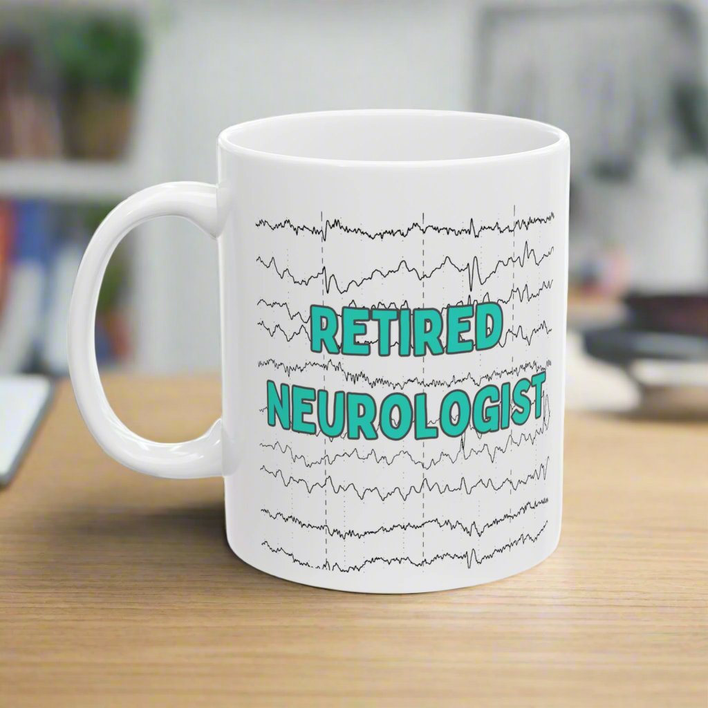 Retired Neurologist Coffee Mug, Neurology Retirement Gift, Funny Doctor Mug, Brain-Themed Gift for Neurologists, Medical Professional Farewell Present