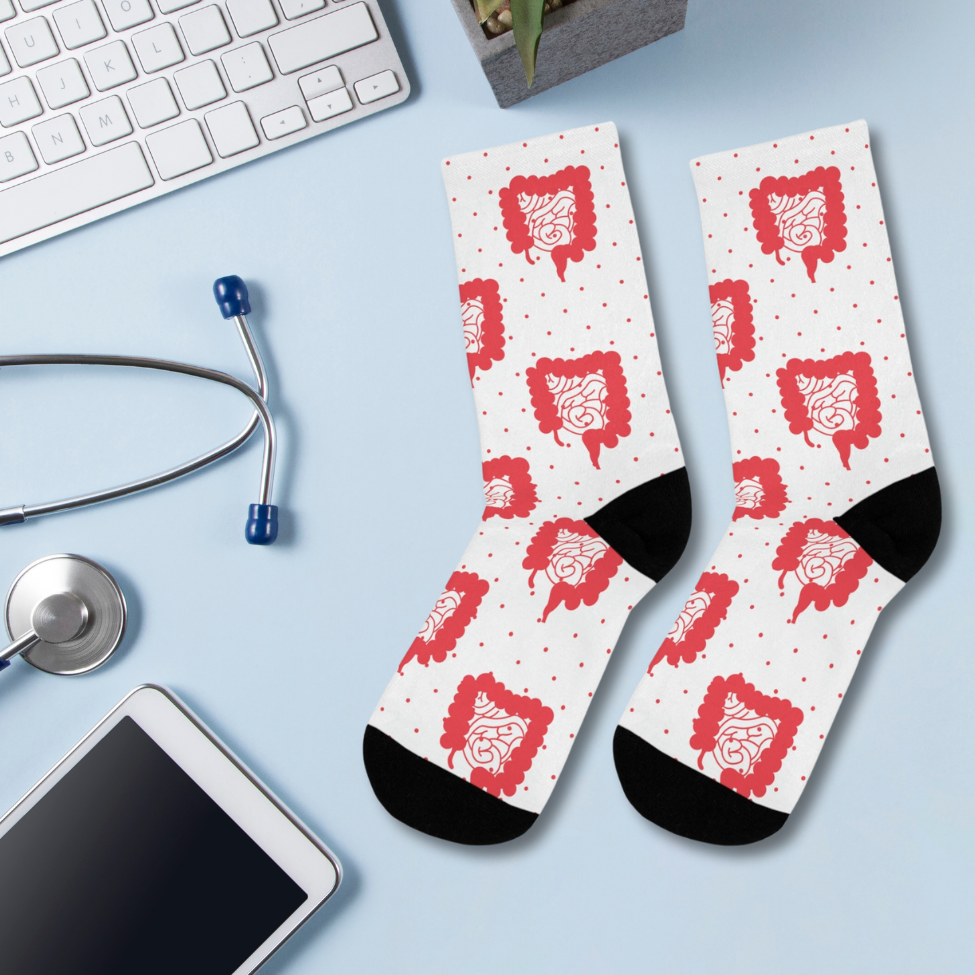 Colorectal socks, Colon, surgeon gift, general surgery, gastrointestinal doctor, doctor socks.