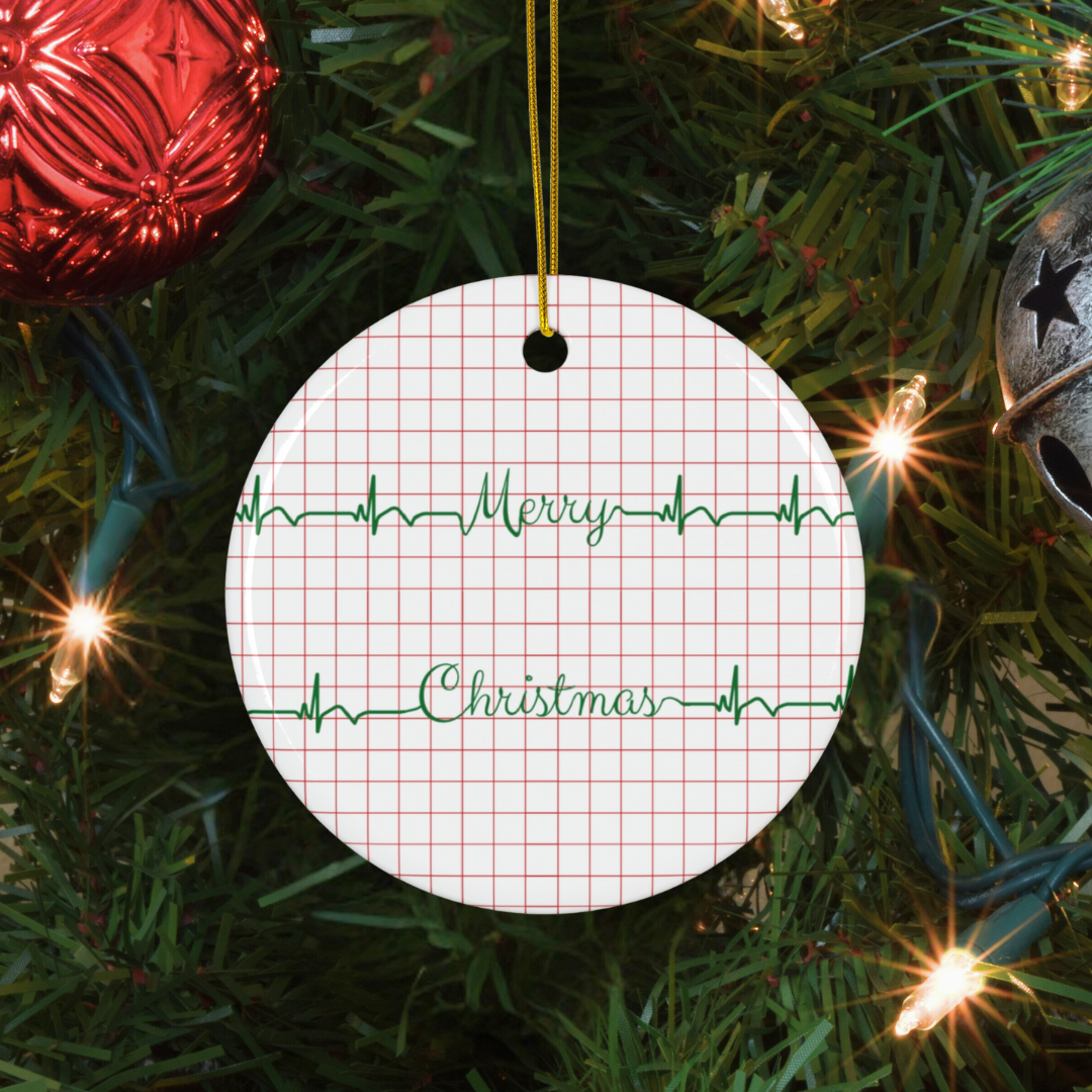 EKG Cardiology Christmas ornament, Nurse xmas gift, cardiologist doctor holiday gift, medical humor, heart surgery, Cardiac coworker gift, nurse Xmas ornament exchange