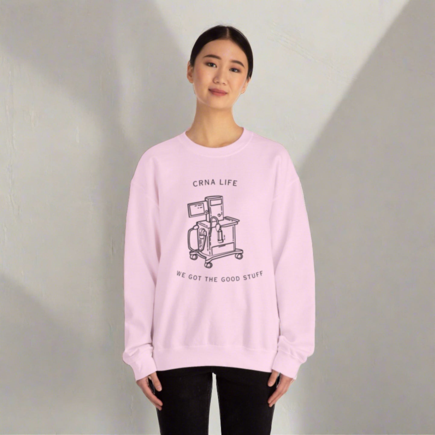 CRNA sweatshirt, cute nurse anesthesia gift idea, anesthesiology sweater, new grad nurse anesthetist student, the good stuff