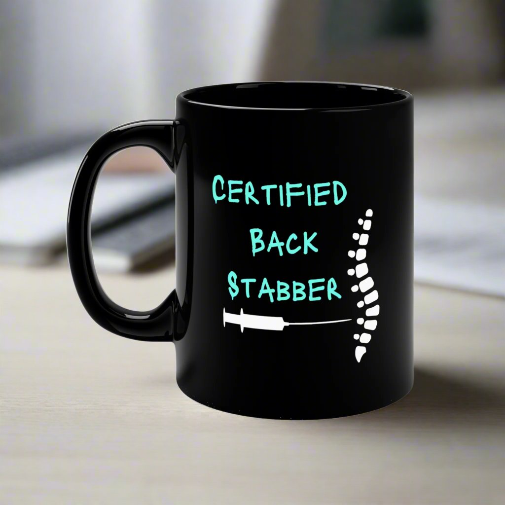 Anesthesia mug, Nurse Anesthetist, black mug, epidural, medical humor, CRNA, SRNA, Anesthesiologist, Anesthesia Resident, coworker gift, graduation