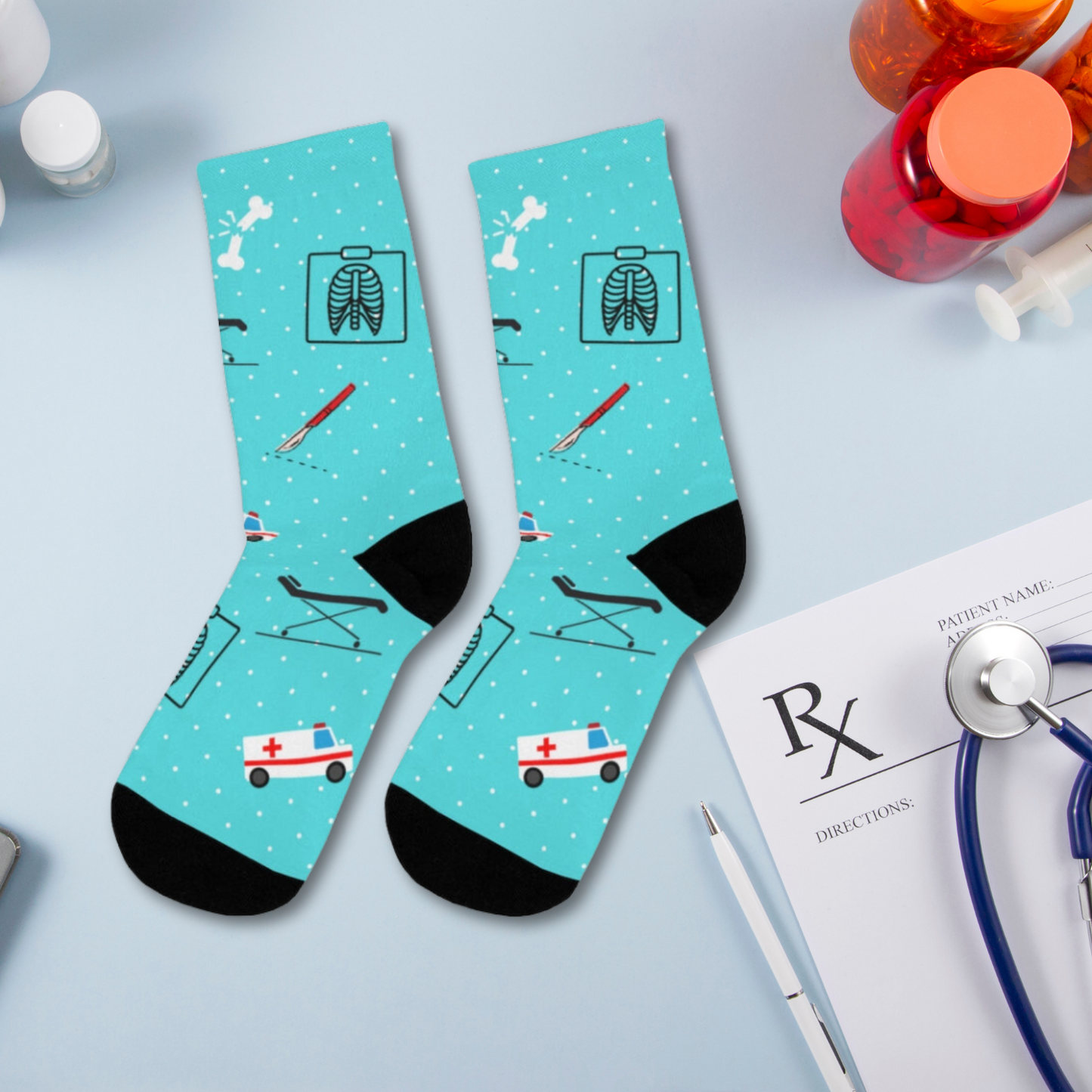 Emergency Medicine socks, ER doctor, trauma surgeon, ER nurse, ER tech, paramedic gift.