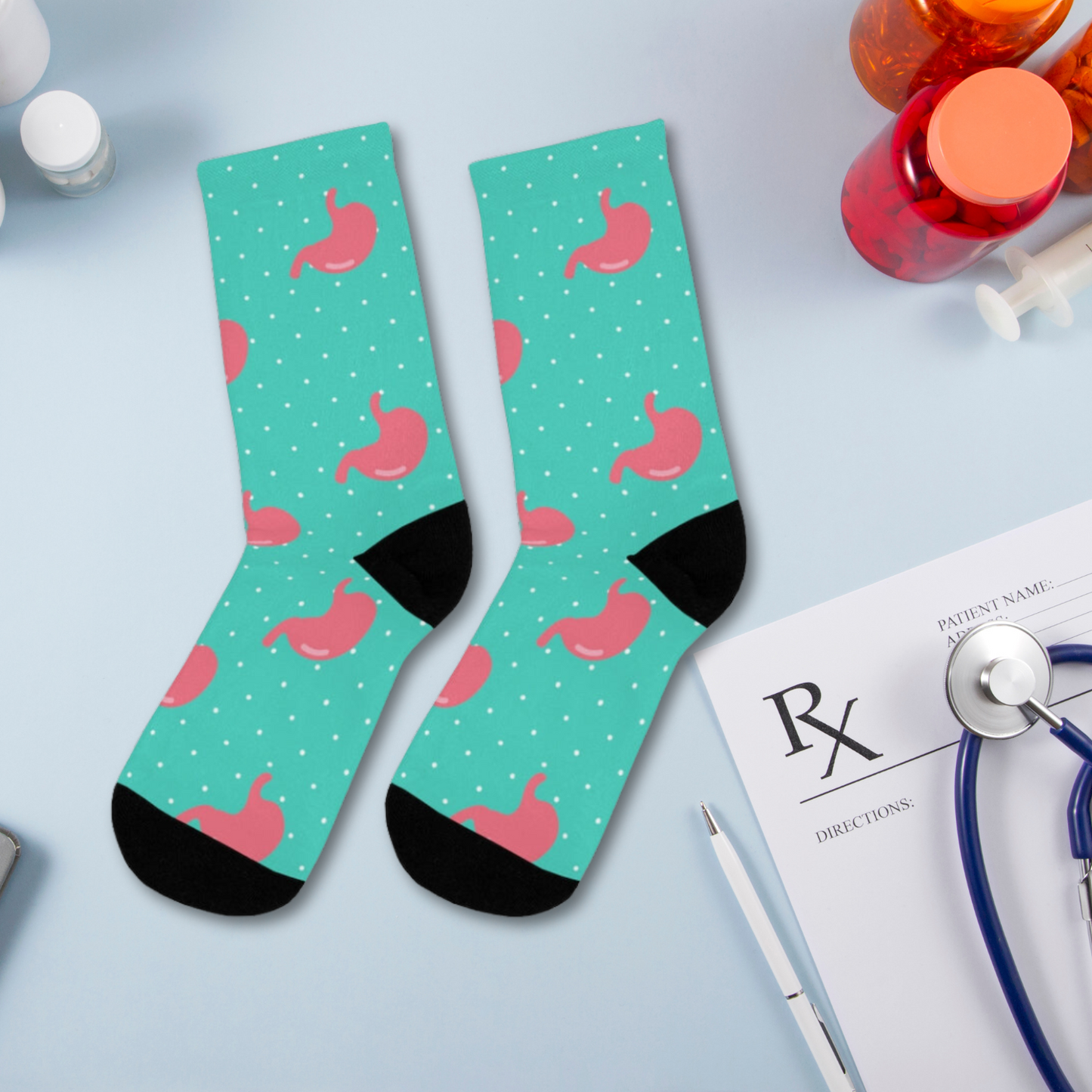 Stomach socks, GI socks, medical student, nurse, PA, Nurse Practitioner, anatomy socks, surgeon gift, gastrointestinal