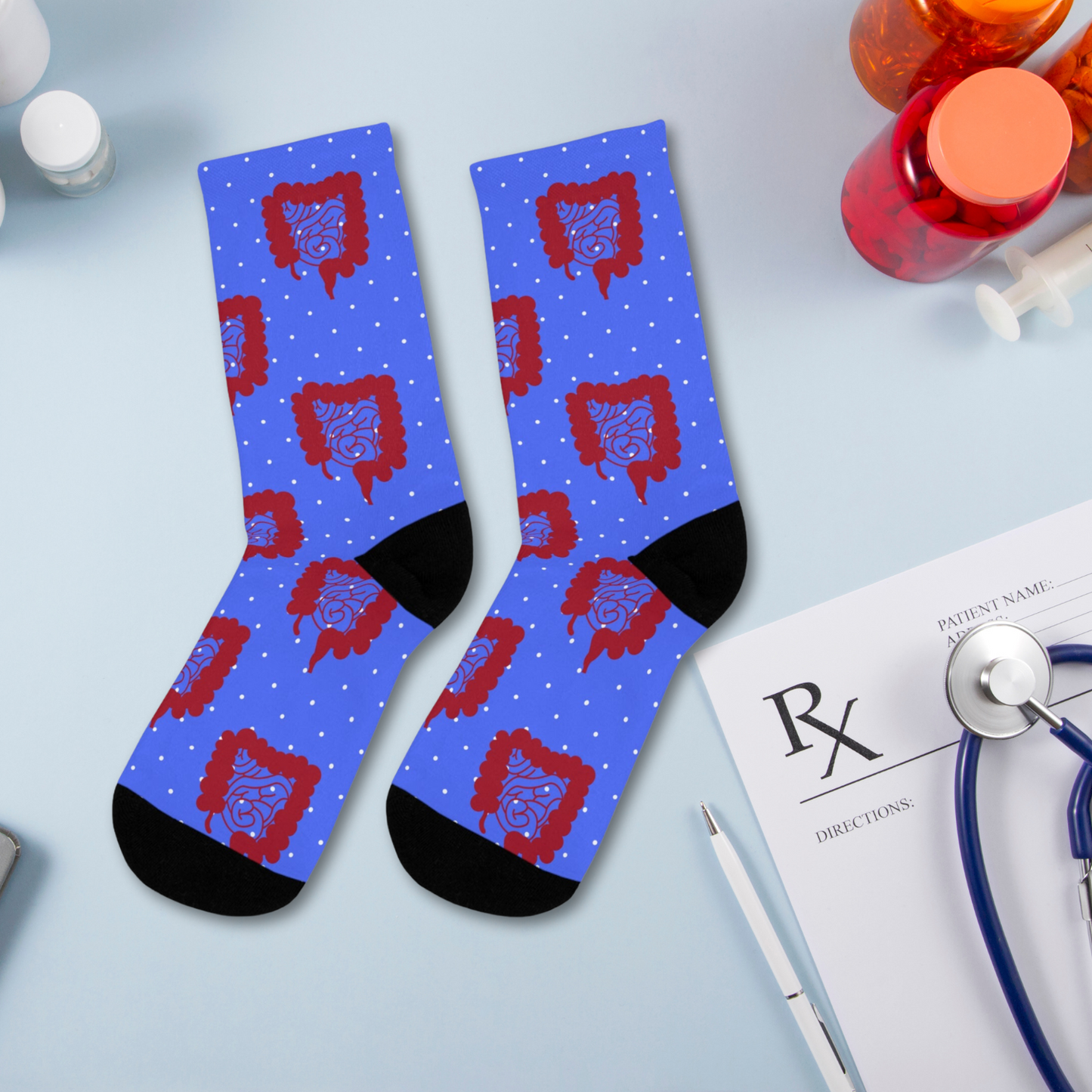 Colon pattern, Colorectal socks, Colon, surgeon gift, general surgery, gastrointestinal doctor, doctor socks.
