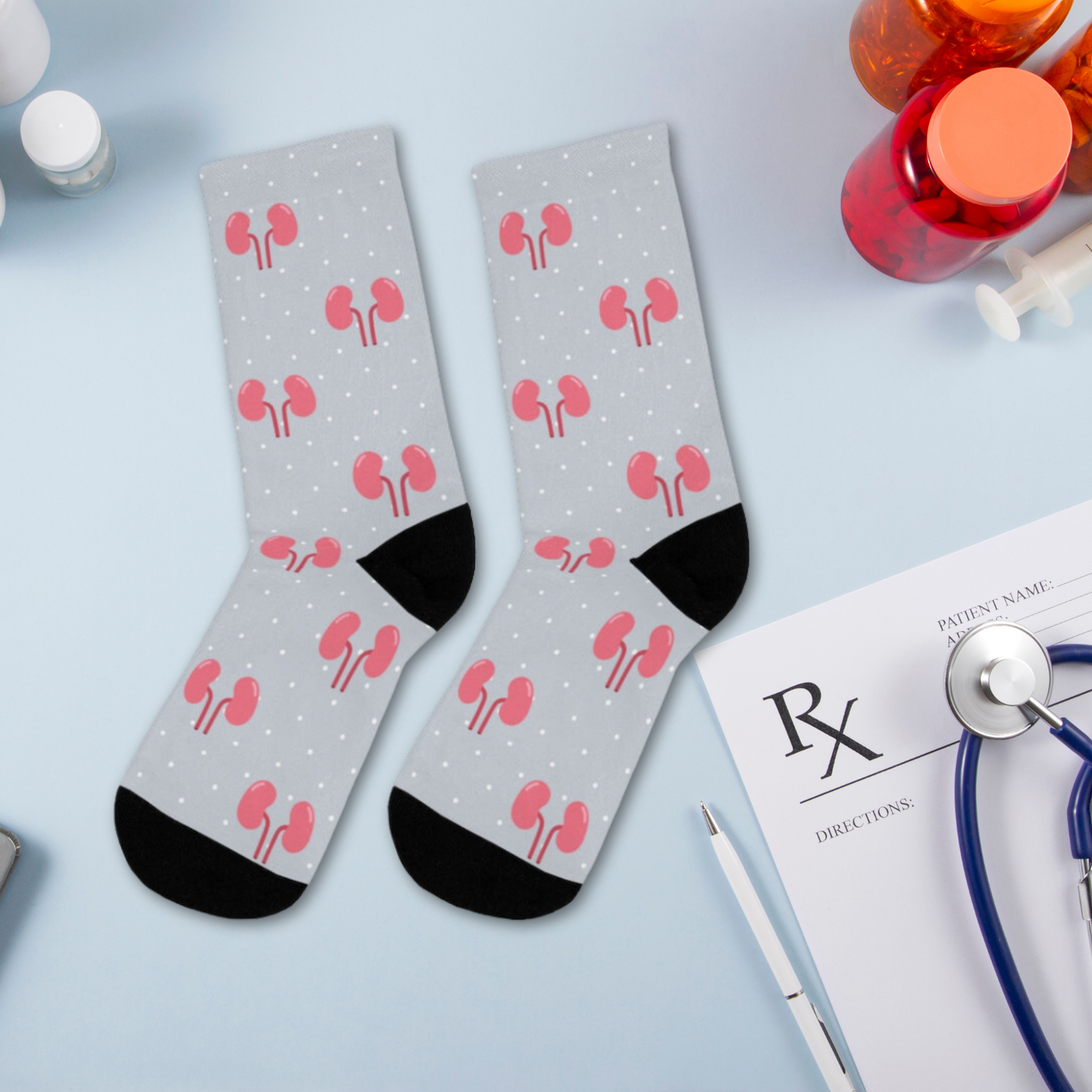 Gray Kidney Nephrology/ Urology socks, Nephrologist, urologist, urology resident, urology nurse gift.