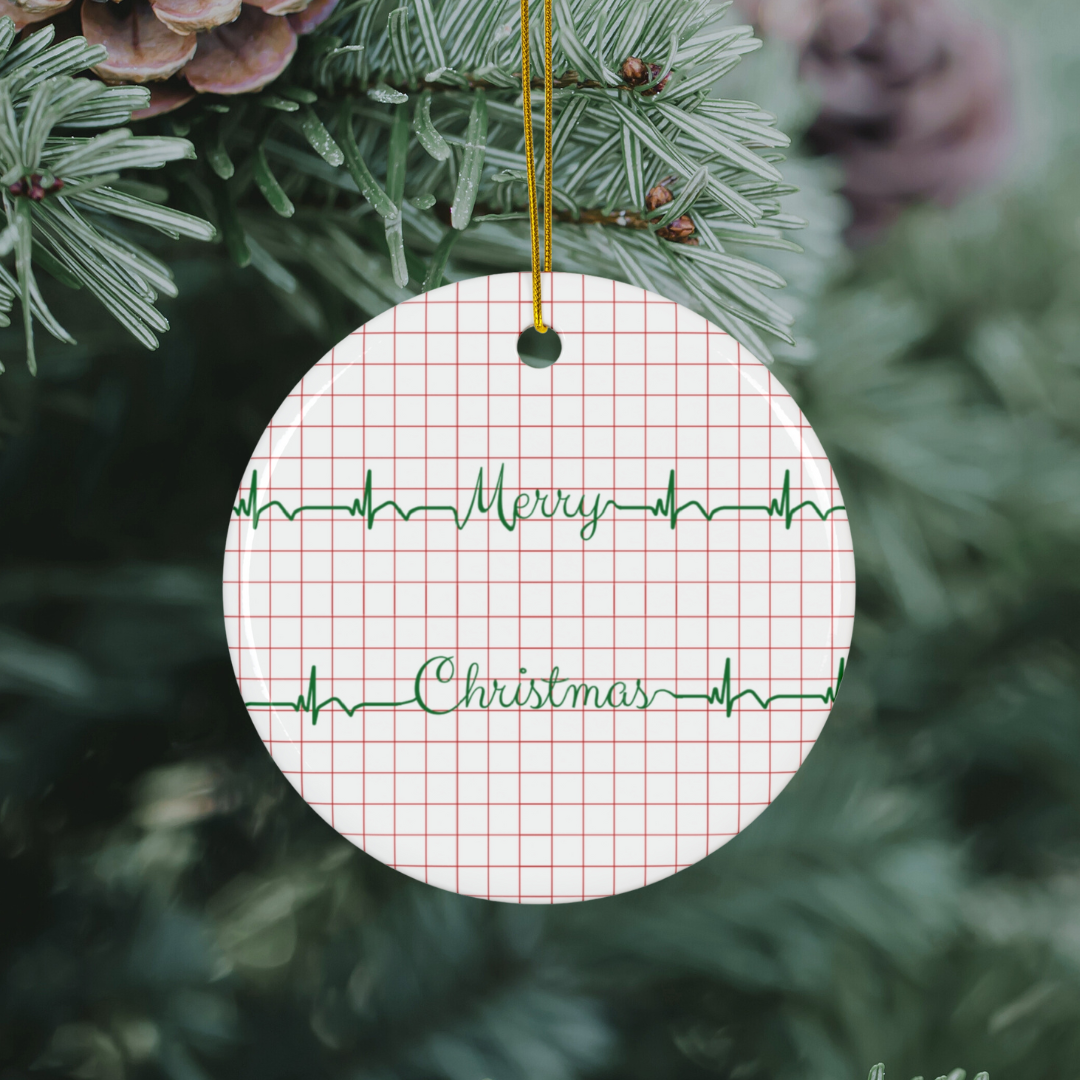 EKG Cardiology Christmas ornament, Nurse xmas gift, cardiologist doctor holiday gift, medical humor, heart surgery, Cardiac coworker gift, nurse Xmas ornament exchange