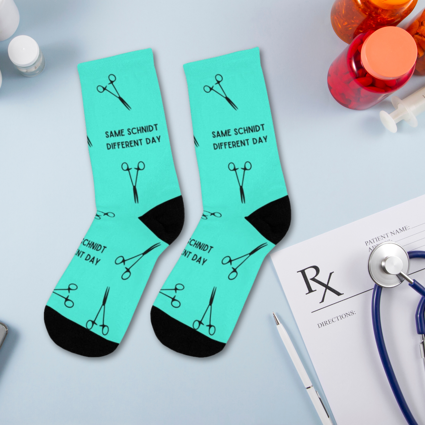 Surgical socks, same Schnidt different day