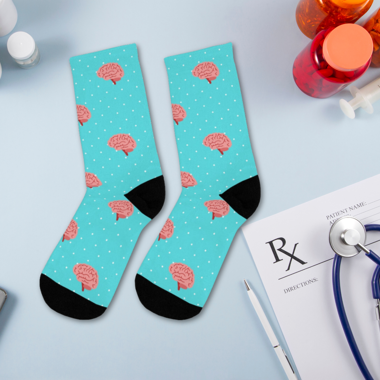 Blue Neurology, Neurologist socks, Neurosurgery, Brain