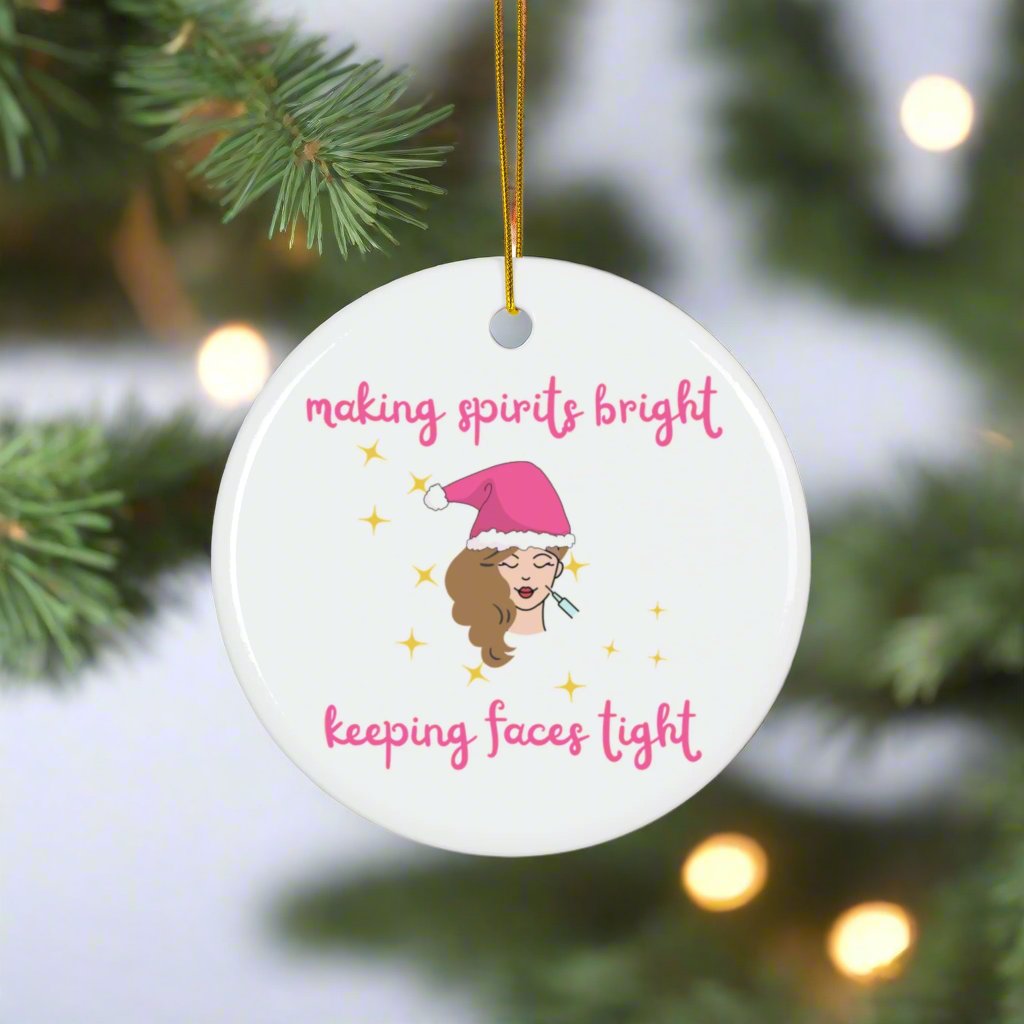 Med Spa, Medical Aesthetics Christmas ornament, Plastic Surgery ,Plastic surgeon, Facelift, Botox, Filler, holiday gift, medical humor, medical puns, doctor gift, nurse gift, Jingle bells