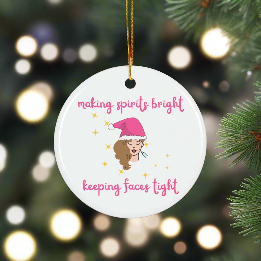 Med Spa, Medical Aesthetics Christmas ornament, Plastic Surgery ,Plastic surgeon, Facelift, Botox, Filler, holiday gift, medical humor, medical puns, doctor gift, nurse gift, Jingle bells
