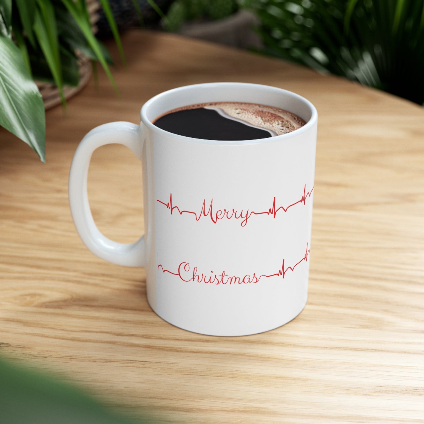Minimalist cardiology holiday mug, EKG mug, Christmas medical mug, holiday mug, Cardiologist, Nurse xmas mug, Cardiac cath lab, Heart doctor