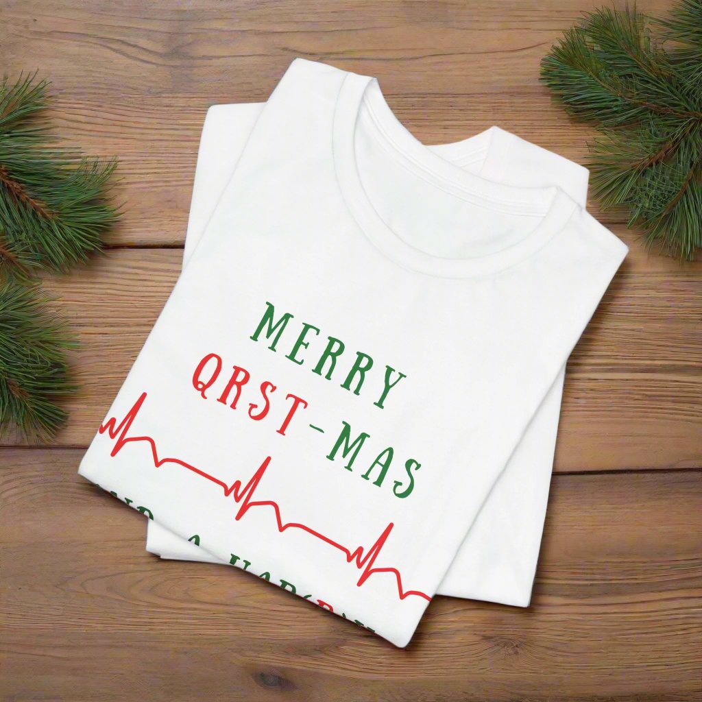 Cardiology Christmas T-Shirt for Cardiologists, Heart Doctor Gift, Cardiac Nurse Holiday Shirt, Heart Surgeon Apparel, Telemetry Nurse Christmas Gift