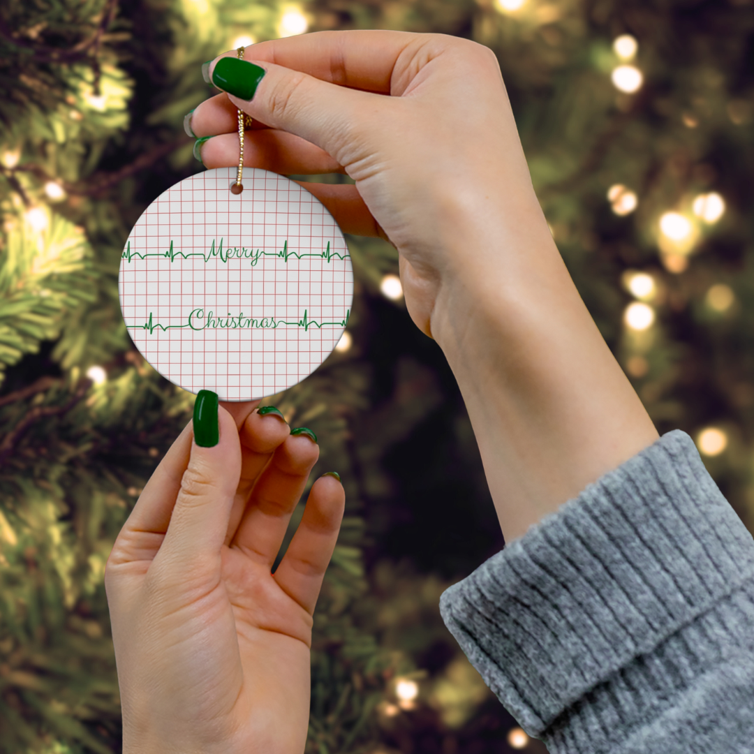 EKG Cardiology Christmas ornament, Nurse xmas gift, cardiologist doctor holiday gift, medical humor, heart surgery, Cardiac coworker gift, nurse Xmas ornament exchange