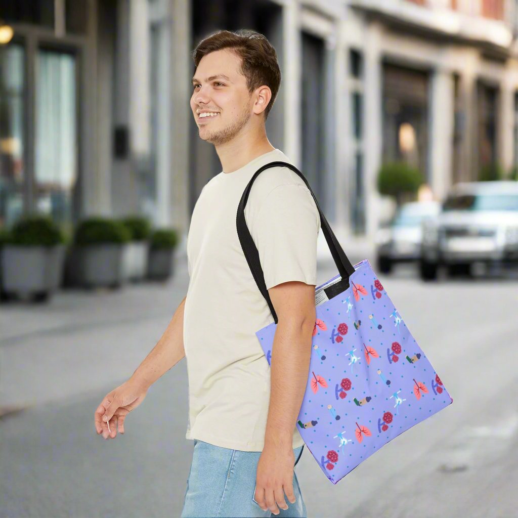 Lung tote bag, Pulmonology, respiratory therapy.