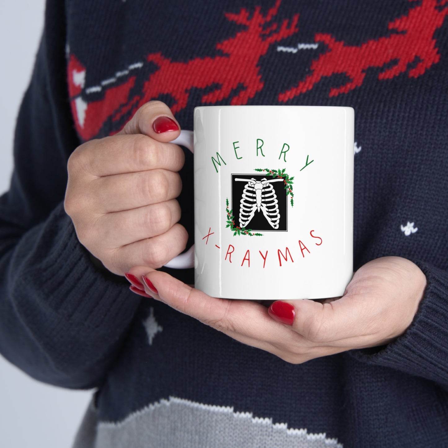 X ray holiday mug, XRay tech, Christmas medical mug, holiday mug, Radiologist, Radiology, trauma surgeon, doctor mug, radiology nurse, medical humor